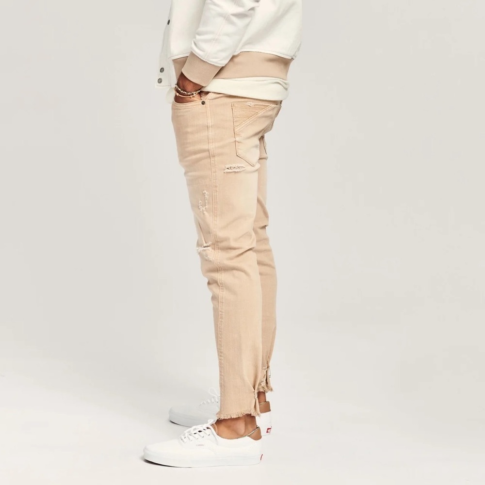 SER.O.YA Diego Tapered Cropped Jeans In Sand Dune - Picture 4 of 6